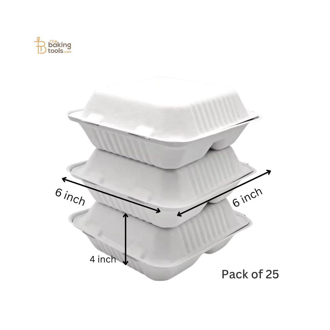 Bento Box | Burger Box - 6" x 6" (Pack of 25) | Bento Cake Box