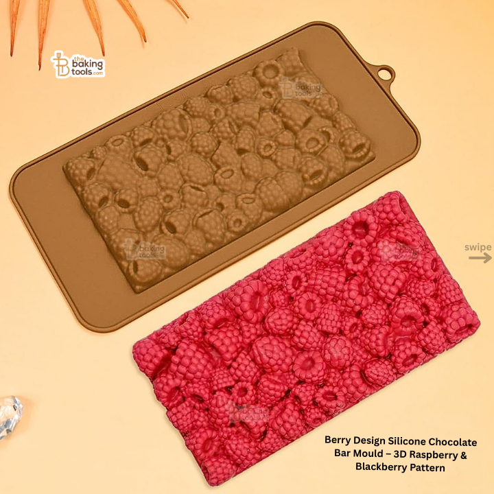 Berry Design Silicone Chocolate Bar Mould – 3D Raspberry & Blackberry Pattern