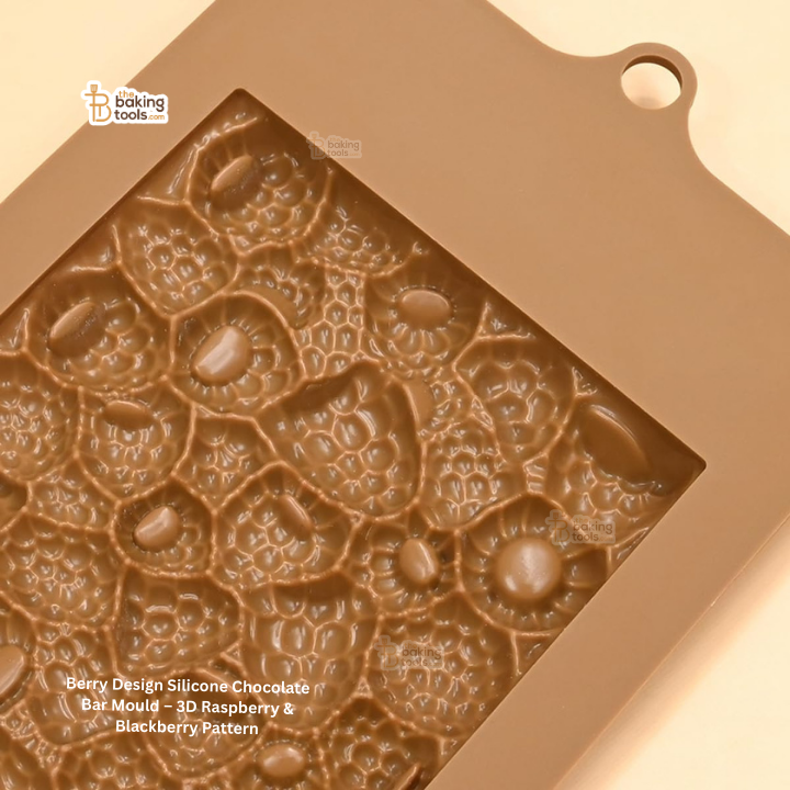 Berry Design Silicone Chocolate Bar Mould – 3D Raspberry & Blackberry Pattern