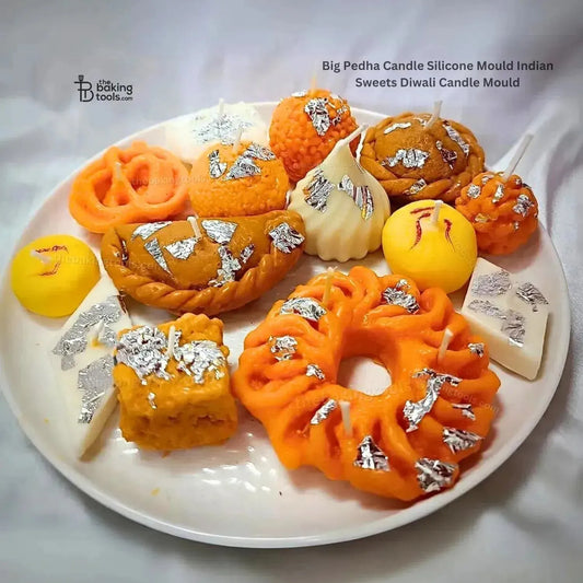 Big Pedha Candle Silicone Mould Indian Sweets Diwali Candle Mould HBY818 - thebakingtools.com