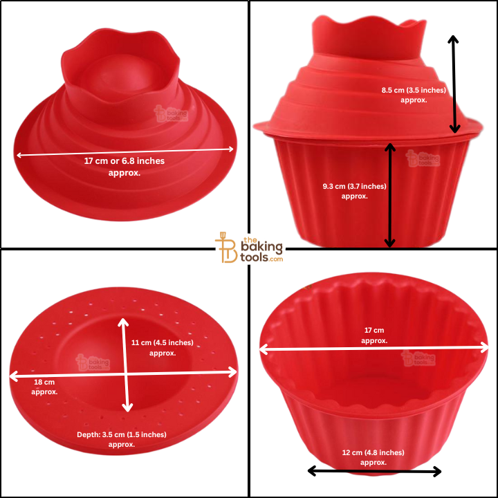 Big Cupcake Mould | 3-Piece Silicone Piñata Cake Mold Set | Create Giant Cupcakes & Surprise-Filled Cakes