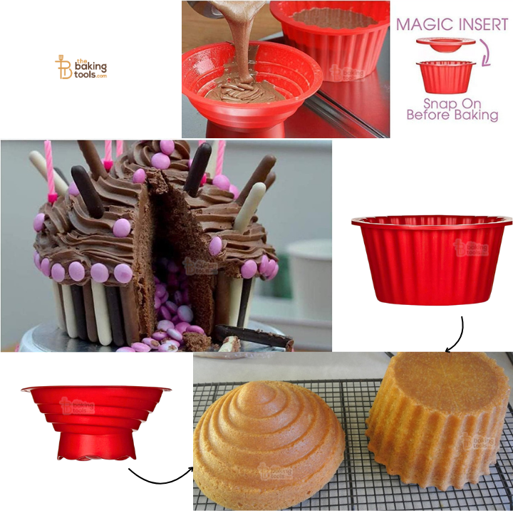 Big Cupcake Mould | 3-Piece Silicone Piñata Cake Mold Set | Create Giant Cupcakes & Surprise-Filled Cakes