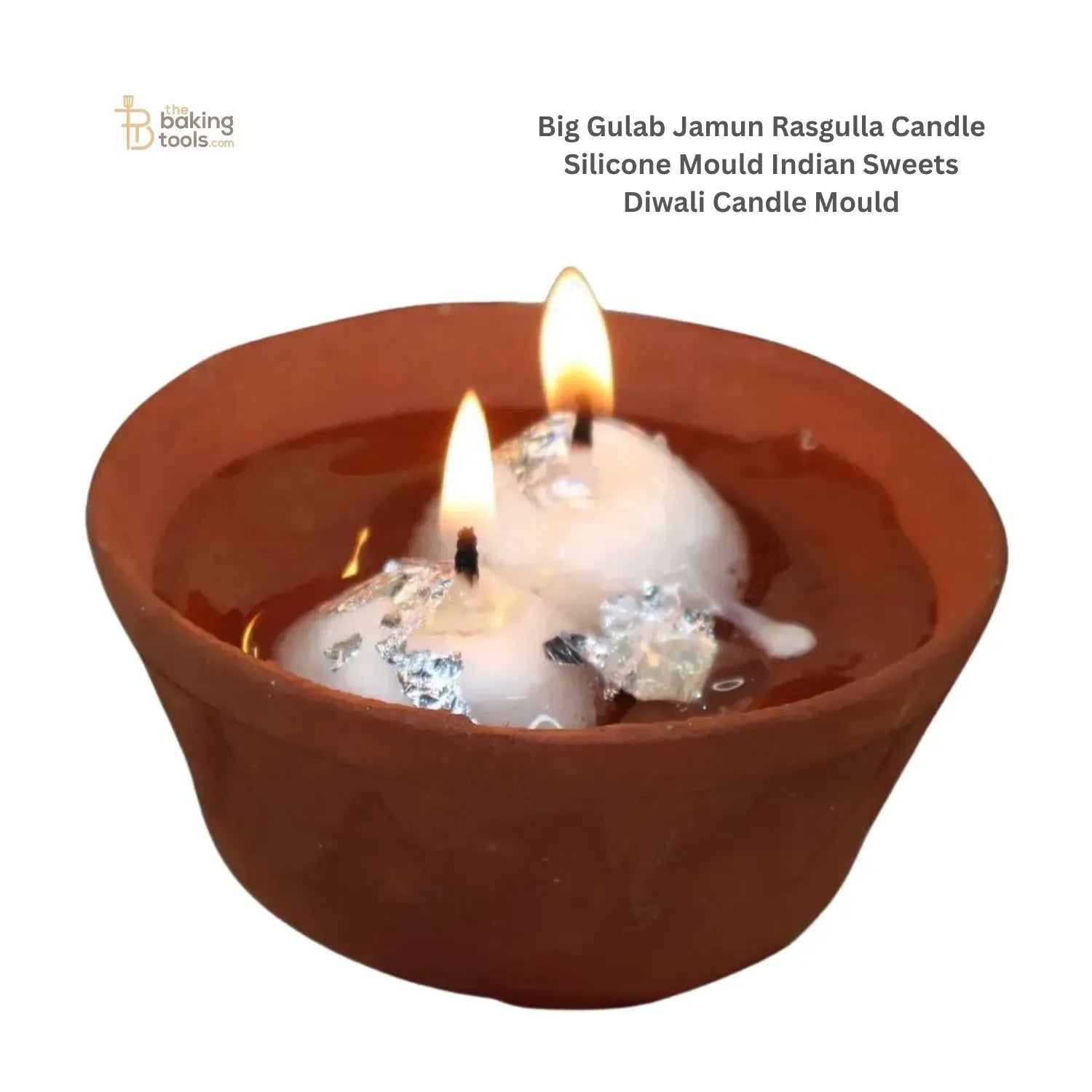 Big Gulab Jamun Rasgulla Candle Silicone Mould Indian Sweets Diwali Candle Mould HBY901 - thebakingtools.com