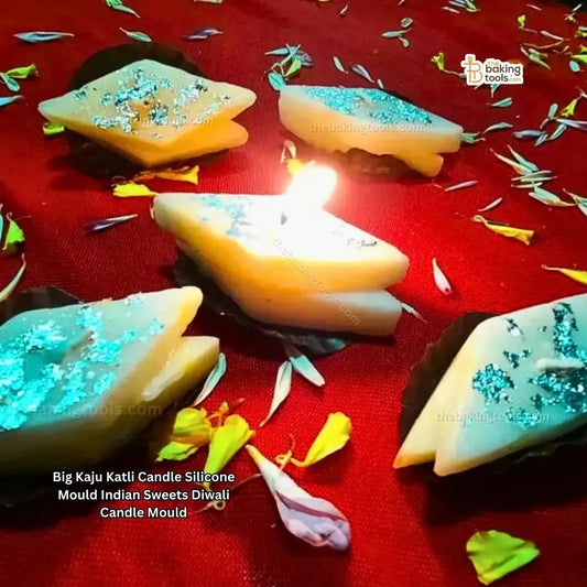 Big Kaju Katli Candle Silicone Mould Indian Sweets Diwali Candle Mould HBY823 - thebakingtools.com