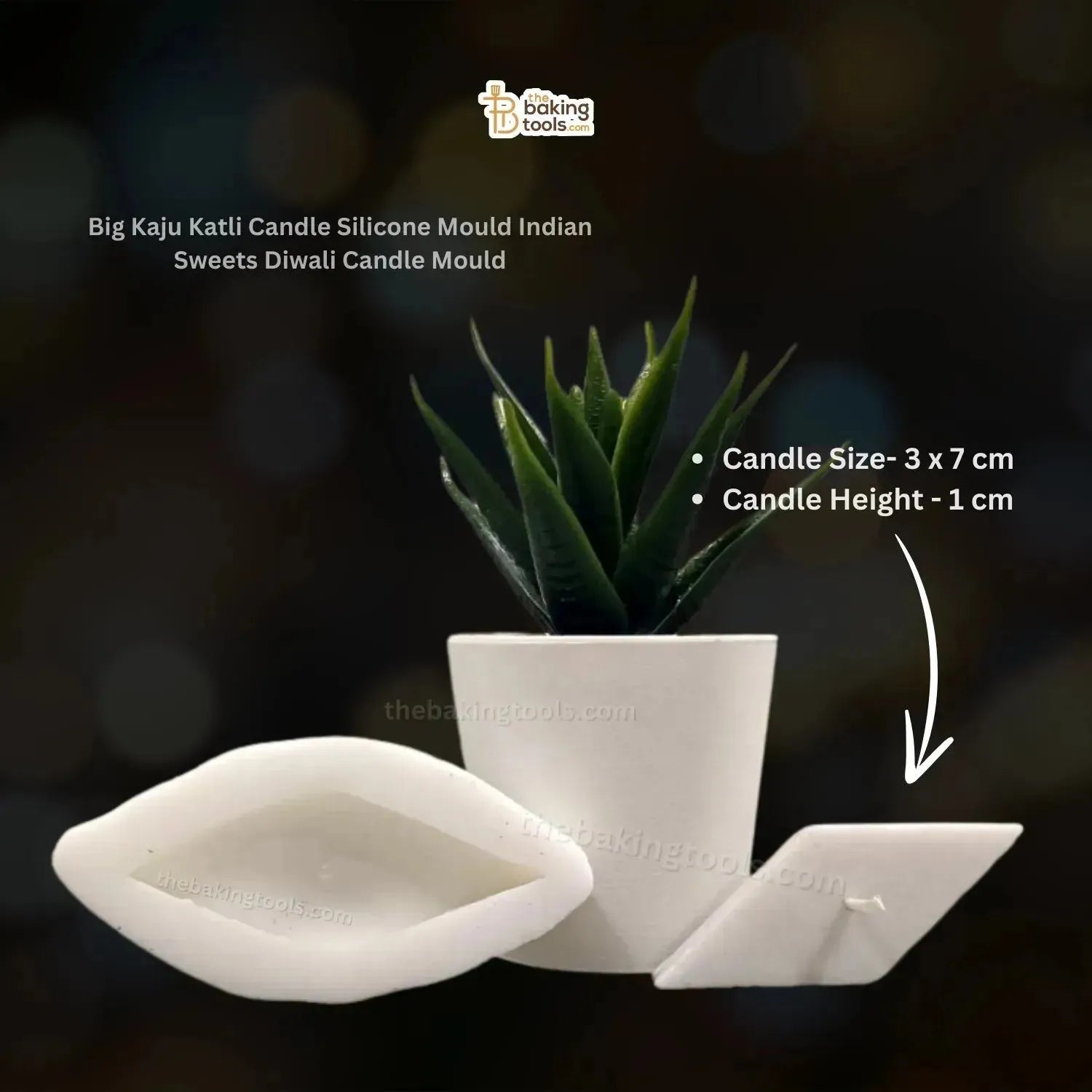 Big Kaju Katli Candle Silicone Mould Indian Sweets Diwali Candle Mould HBY823 - thebakingtools.com