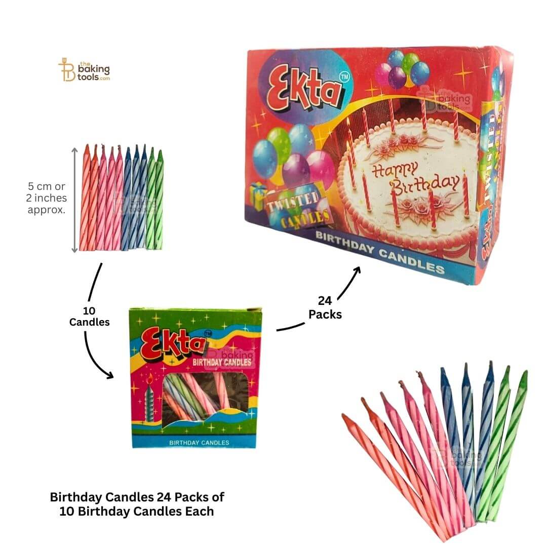 Birthday candles (5 cm or 2 inches) multi colour. 