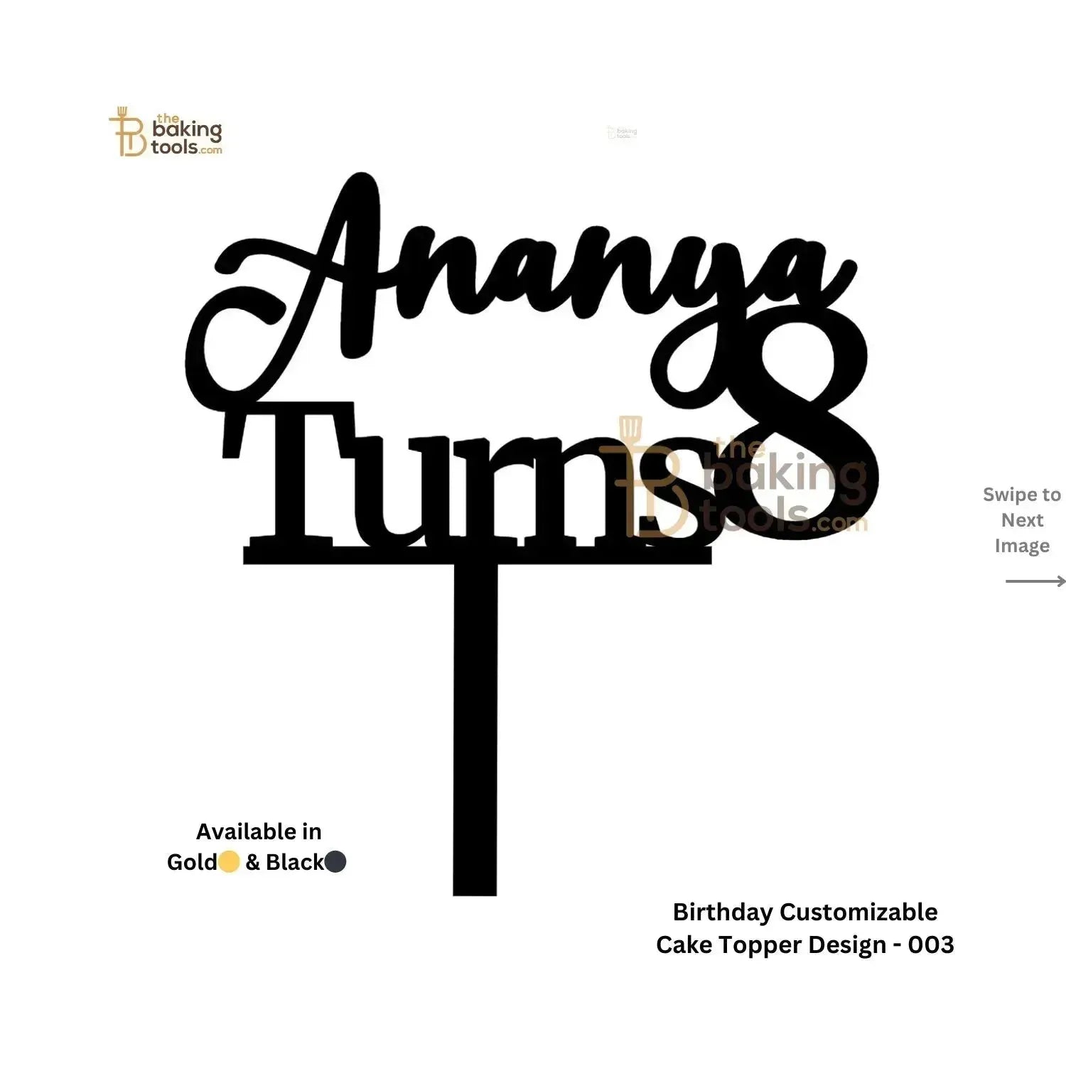 Birthday Customizable Personalised Cake Topper Design - 003 - (NO COD) - thebakingtools.com