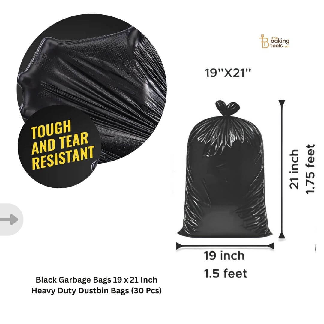 Black Garbage Bags 19 x 21 Inch – Heavy Duty Dustbin Bags