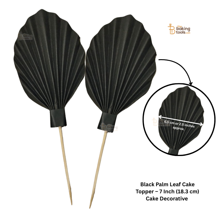 Black Palm Leaf Cake Topper 2 PCs – 7 Inch (18.3 cm) Cake Decorative
