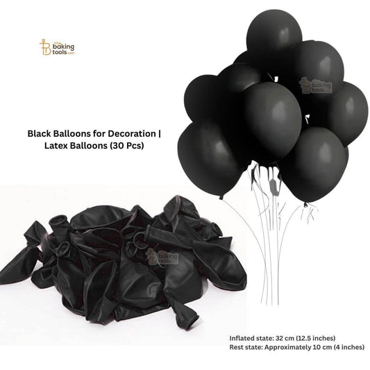 Black Balloons for Decoration Latex Balloons 30 Pcs