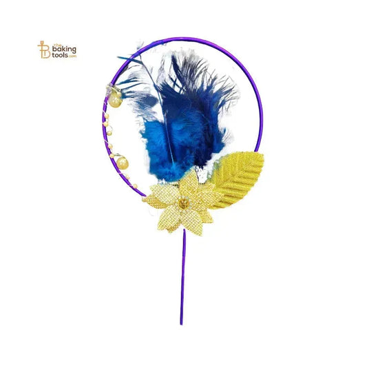 Handmade Circle Shape Floral Cake Topper – Purple - thebakingtools.com