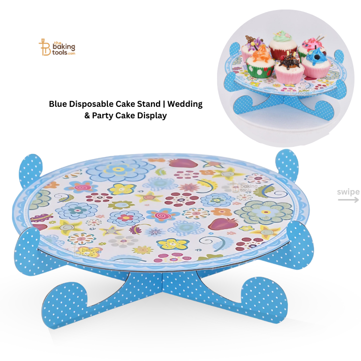 Blue Disposable Cake Stand | Wedding & Party Cake Display - 27.3 cm (10.8 inches)
