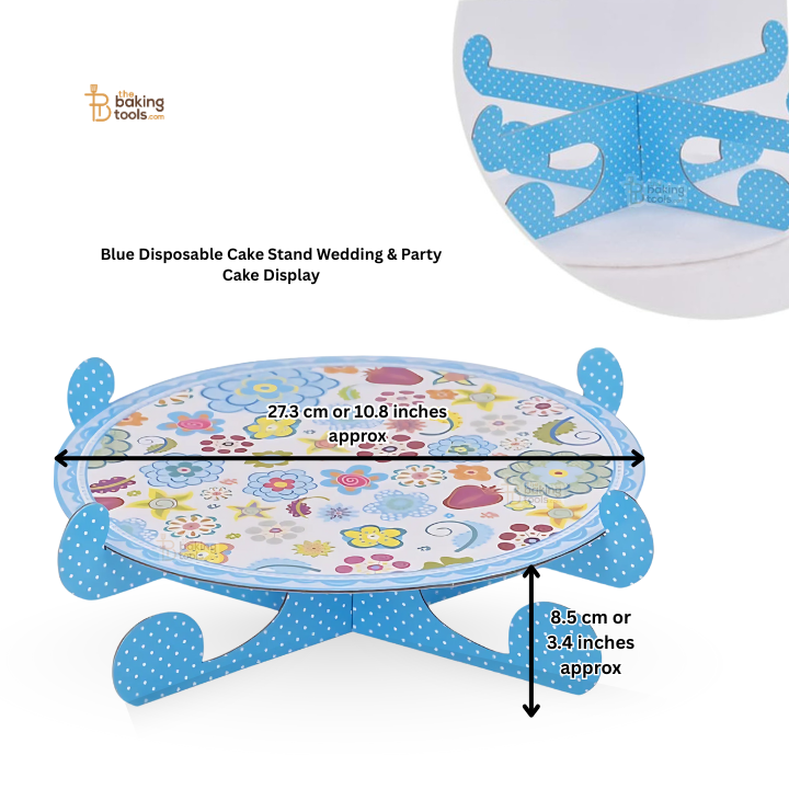 Blue Disposable Cake Stand | Wedding & Party Cake Display - 27.3 cm (10.8 inches)