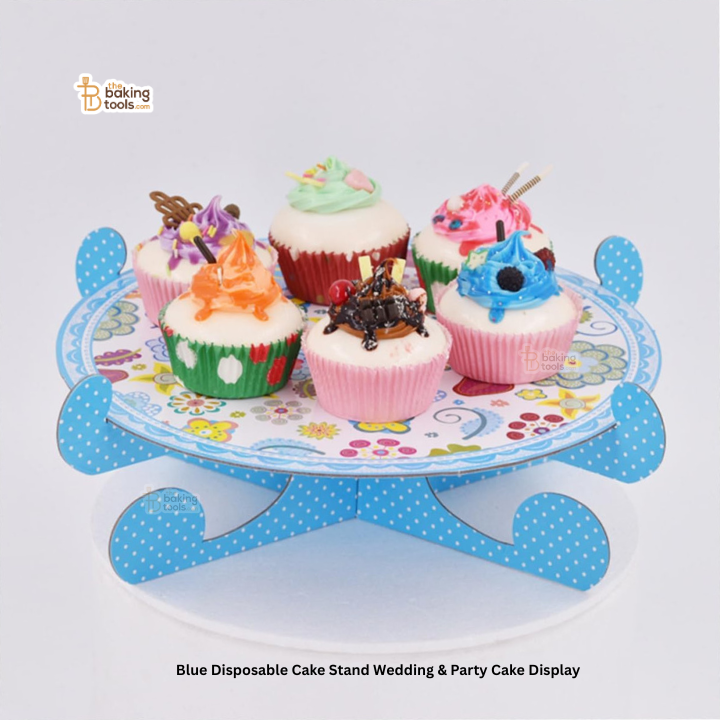 Blue Disposable Cake Stand | Wedding & Party Cake Display - 27.3 cm (10.8 inches)