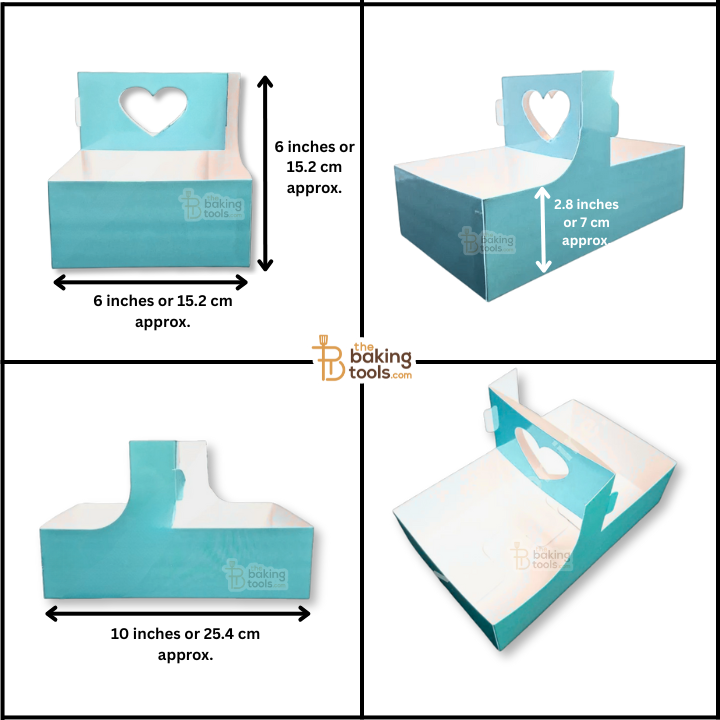 Blue Hamper Box With Heart Cutout Handle – (Pack of 10) | Gift Box