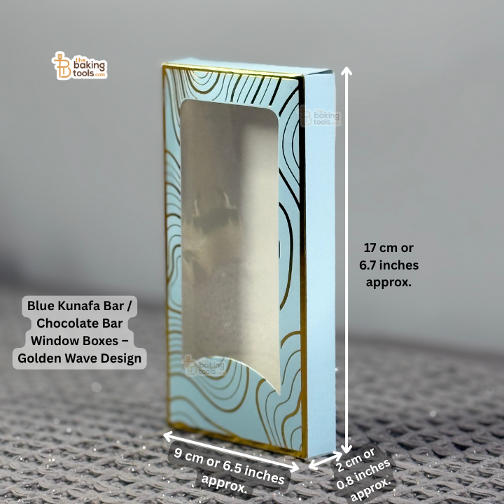 Blue Kunafa Bar / Chocolate Bar Window Box – Golden Wave Design