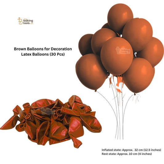 30-Piece Brown Birthday Balloon Decoration (Latex Rubber)