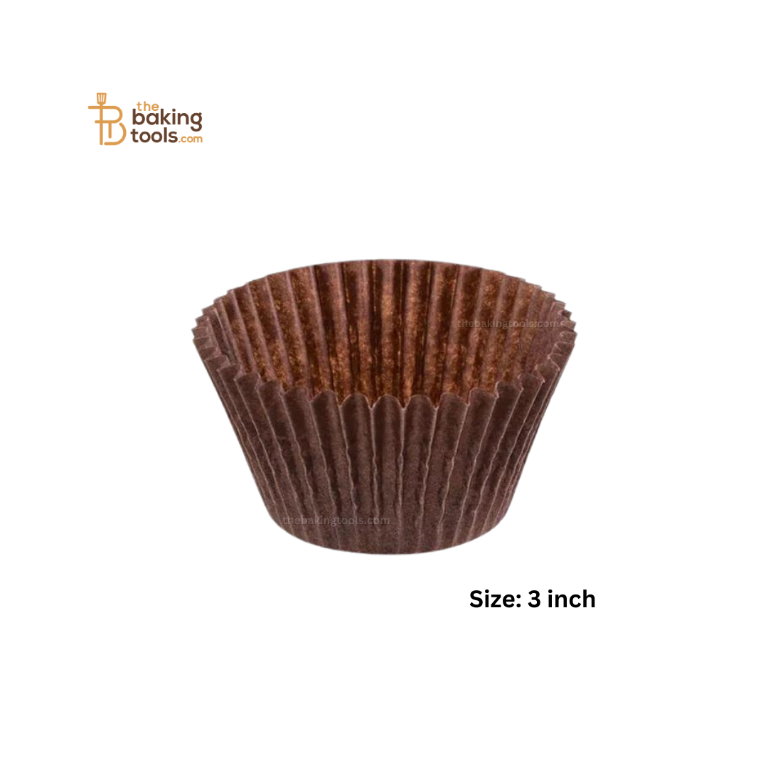 Brown Cupcake Liners - 3 Inch | Muffin Liners (Pack of 100) the baking tools