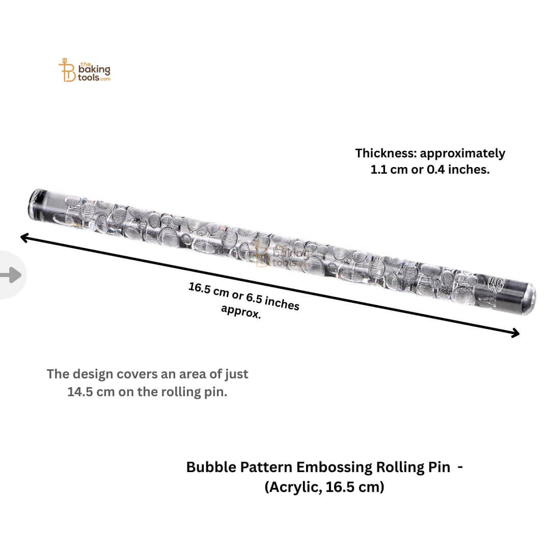 Bubble Pattern Embossing Rolling Pin - (Acrylic, 16.5 cm) - #A406