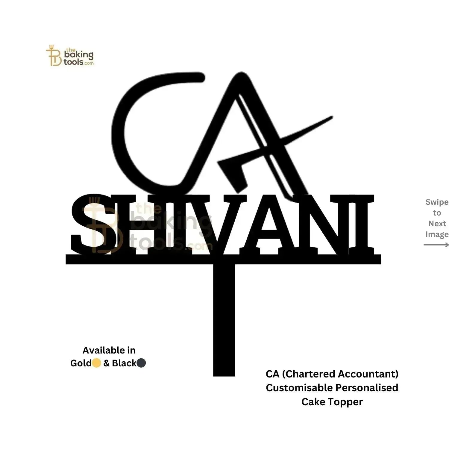 CA Name (Chartered Accountant) Customisable Personalised Cake Topper - (NO COD) (Copy) - thebakingtools.com