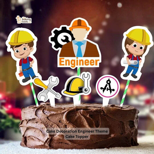 Cake Decoration Engineer Theme Cake Topper