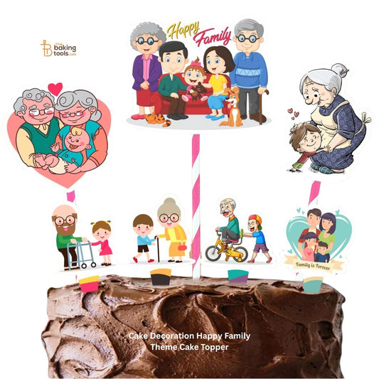 Cake Decoration Happy Family Theme Cake Topper