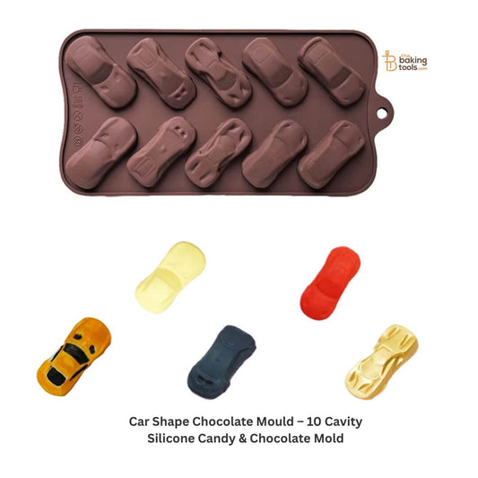 Car shape chocolate mould with 10 cavities