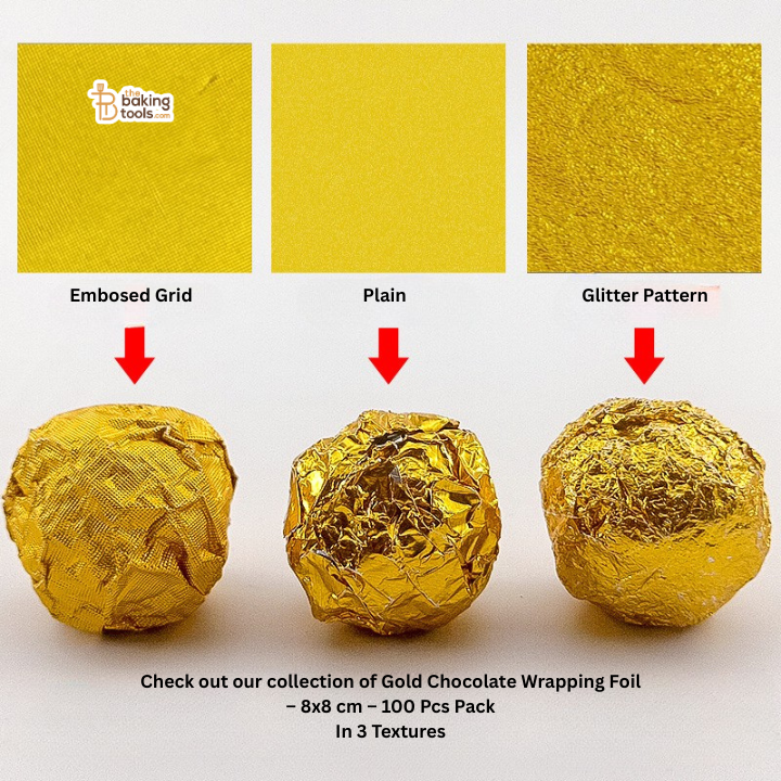 Plain Gold Chocolate Wrapping Foil – 8x8 cm – 100 Pcs Pack