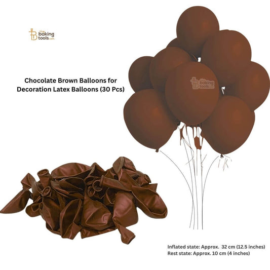 Chocolate Brown Balloons for Decoration Latex Balloons (30 Pcs)