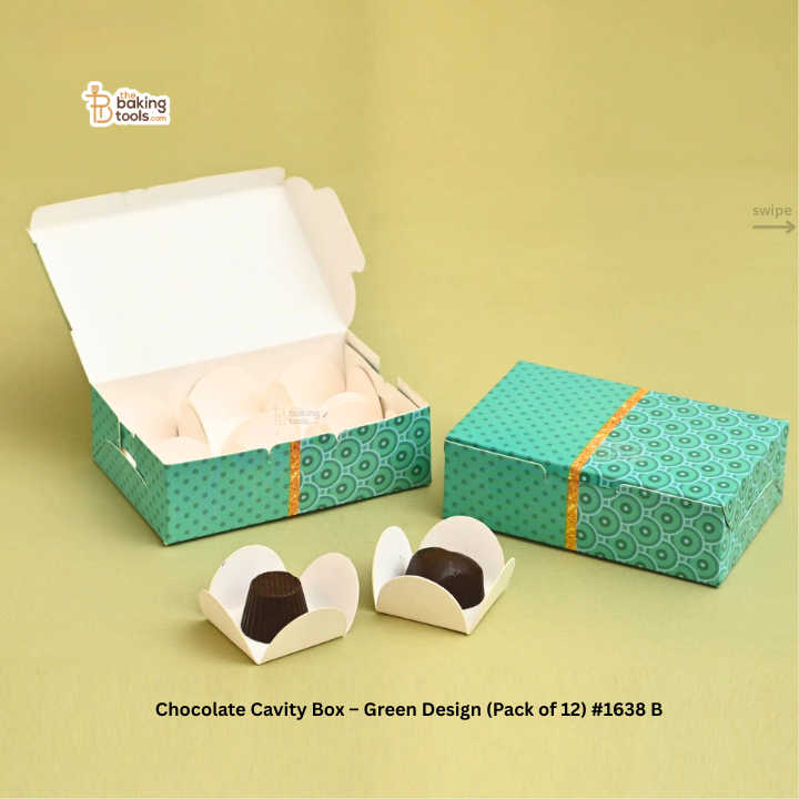 Chocolate Cavity Box – Green Design (Pack of 12) #1638 B