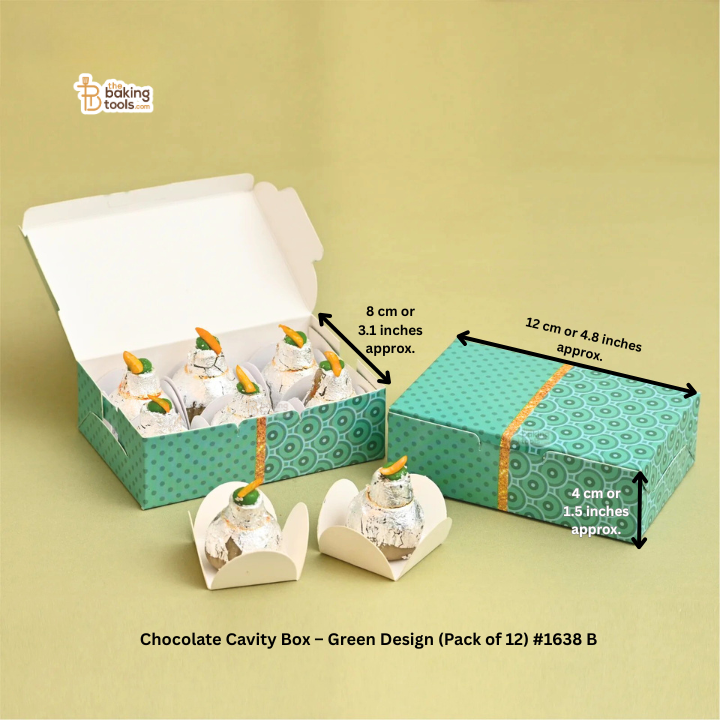 Chocolate Cavity Box – Green Design (Pack of 12) #1638 B