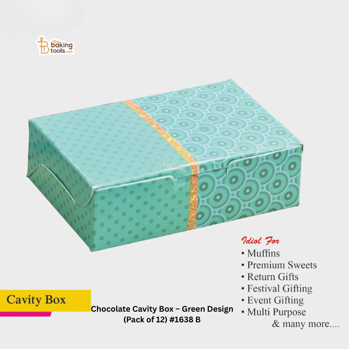 Chocolate Cavity Box – Green Design (Pack of 12) #1638 B