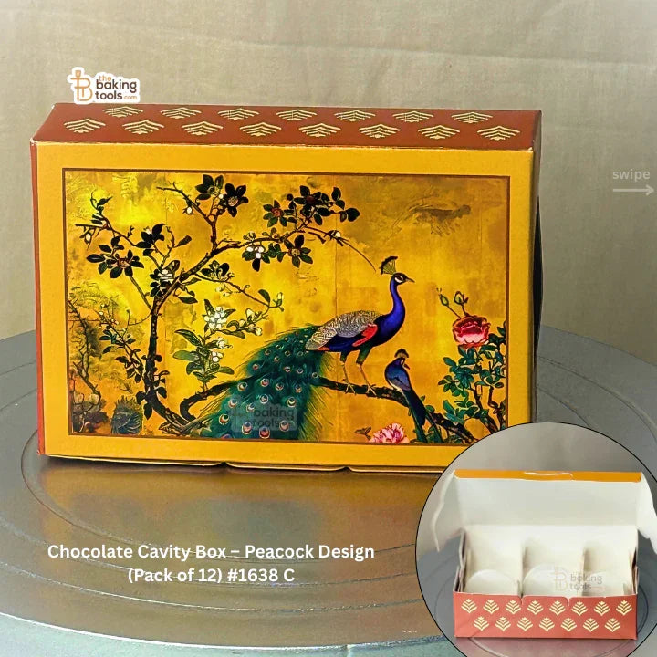 Chocolate Cavity Box – Peacock Design (Pack of 12) #1638 C