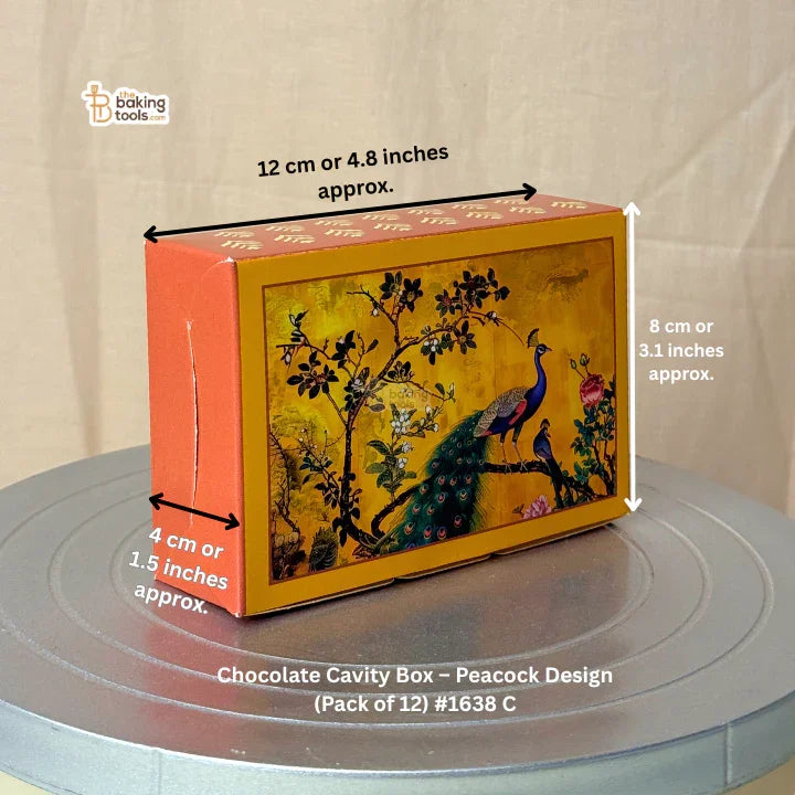 Chocolate Cavity Box – Peacock Design (Pack of 12) #1638 C