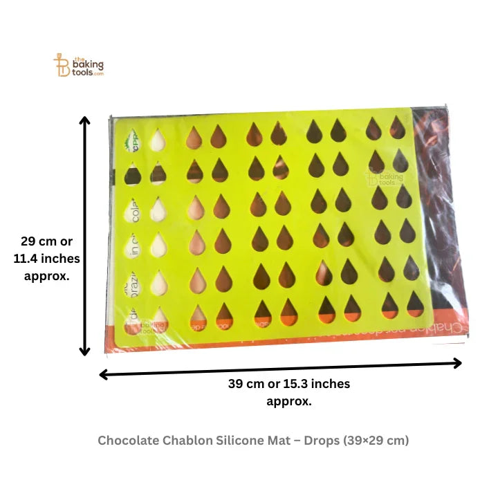 Chocolate Chablon Silicone Mat – Drops (39×29 cm)