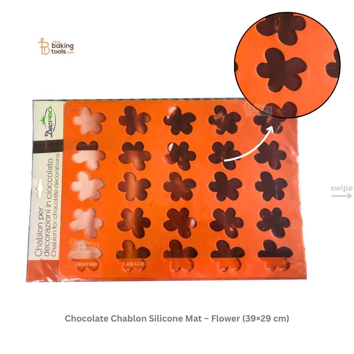 Chocolate Chablon Silicone Mat – Flower (39×29 cm)