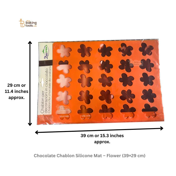 Chocolate Chablon Silicone Mat – Flower (39×29 cm)
