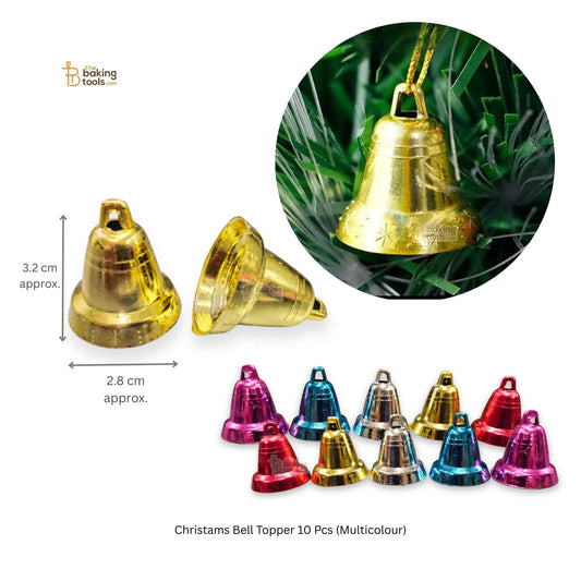 Christmas Bell Topper 10 Pcs (Multicolour)