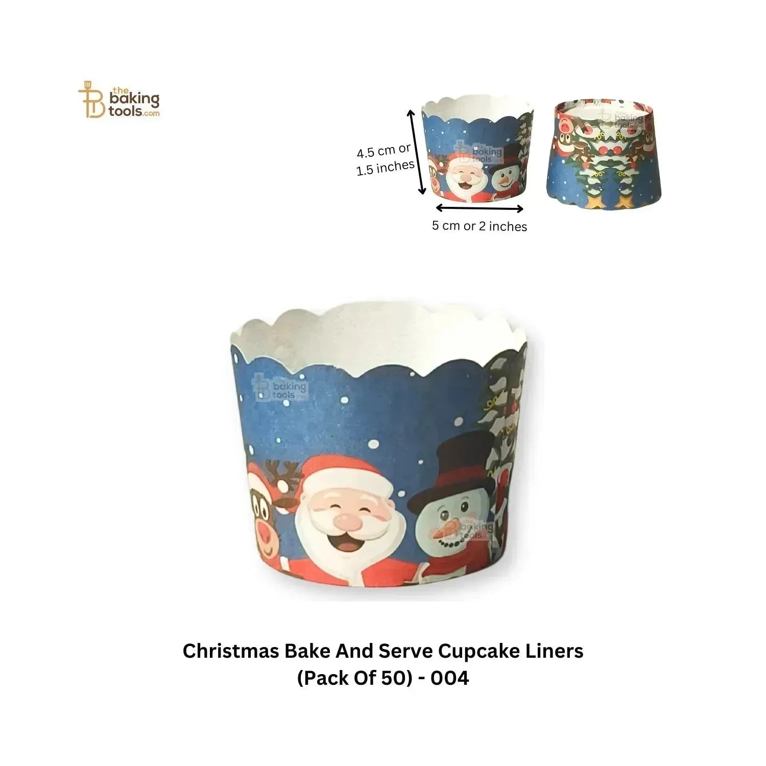 Christmas Bake And Serve Cupcake Liners (Pack Of 50) - 004 - thebakingtools.com