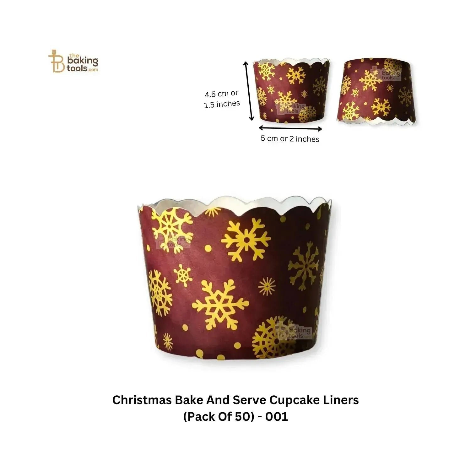 Christmas Bake And Serve Cupcake Liners (Pack Of 50) - 001 - thebakingtools.com