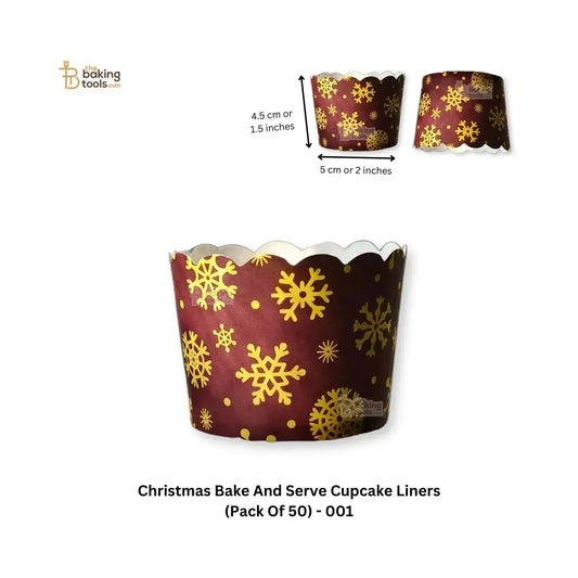 Christmas Bake And Serve Cupcake Liners (Pack Of 50) - 001 - thebakingtools.com