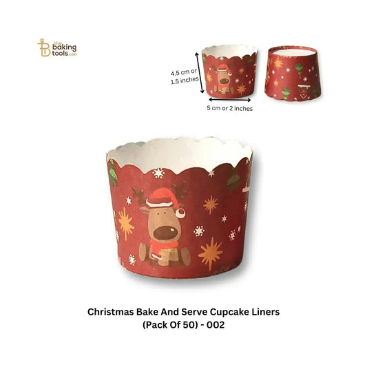 Christmas Bake And Serve Cupcake Liners (Pack Of 50) - 002 - thebakingtools.com