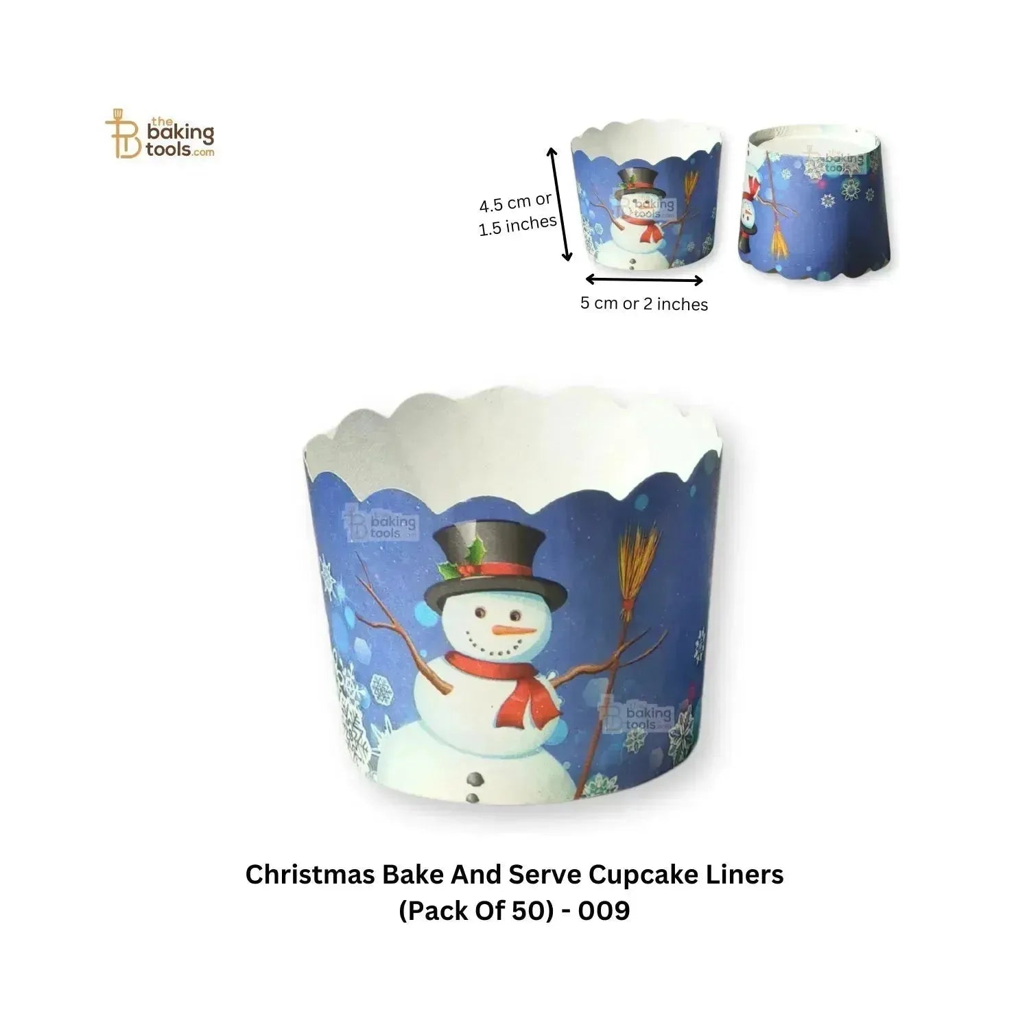 Christmas Bake And Serve Cupcake Liners (Pack Of 50) - 009 - thebakingtools.com
