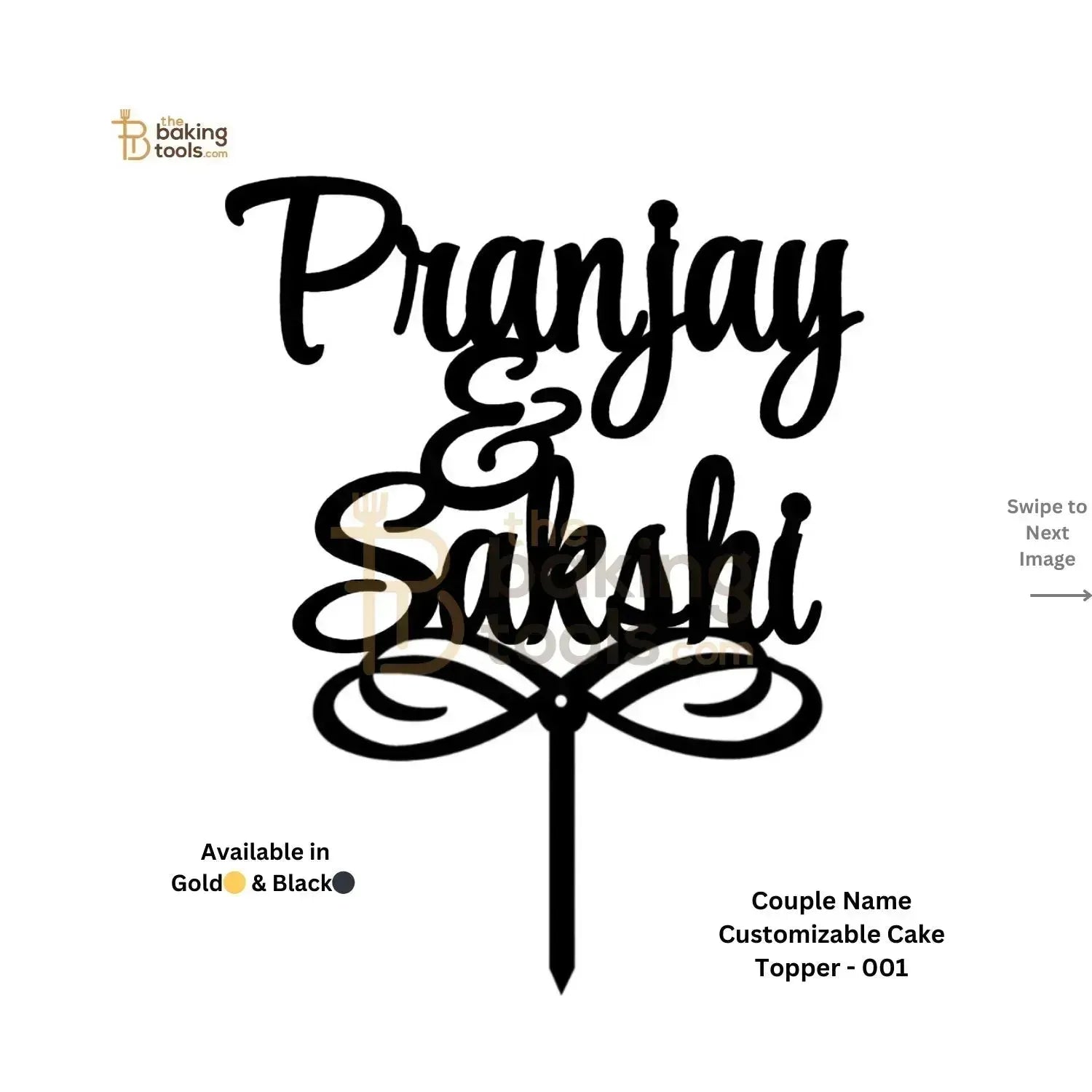 Couple Name Personalised Customizable Cake Topper - 001 - (NO COD) - thebakingtools.com