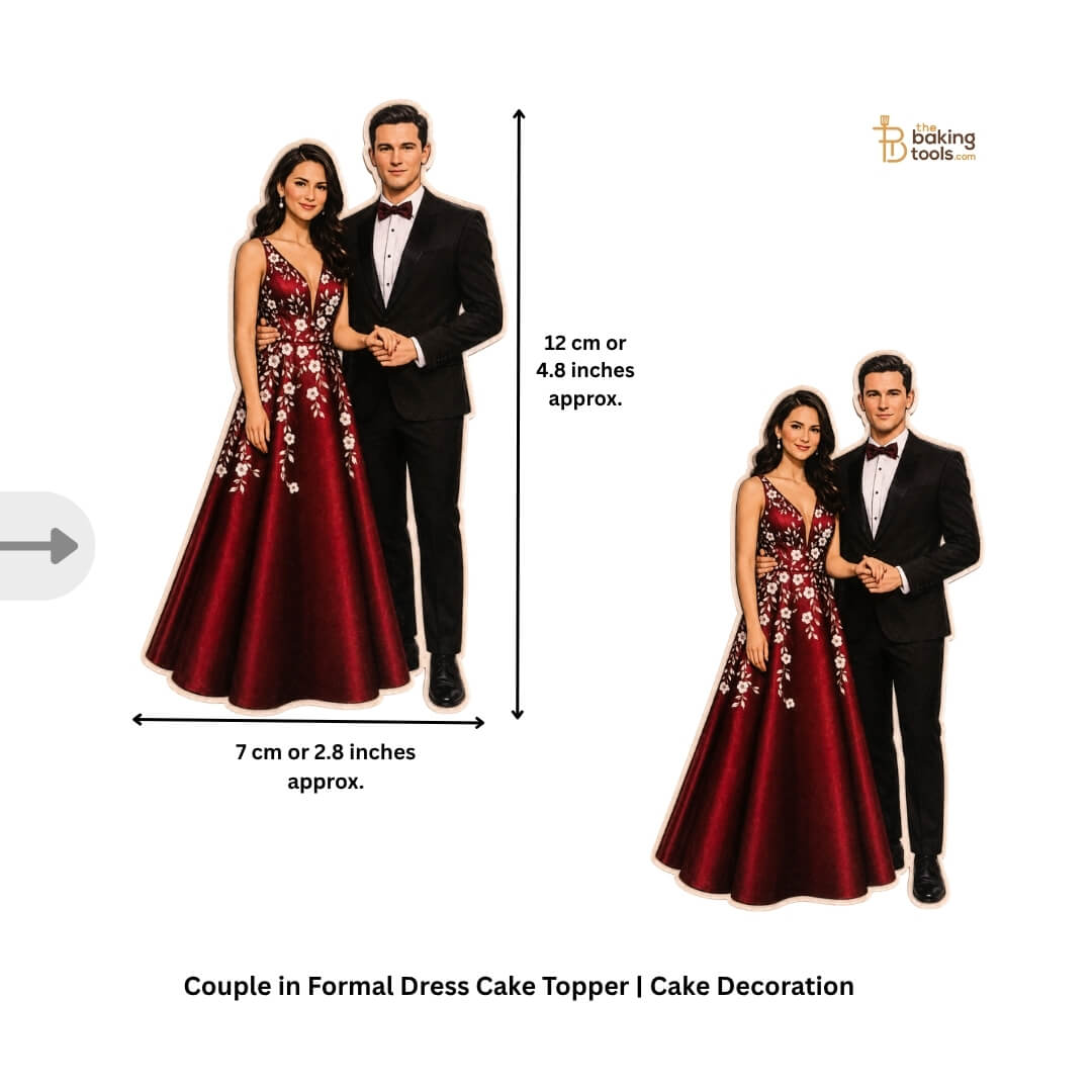 Couple in Formal Dress Cake Topper | Cake Decoration
