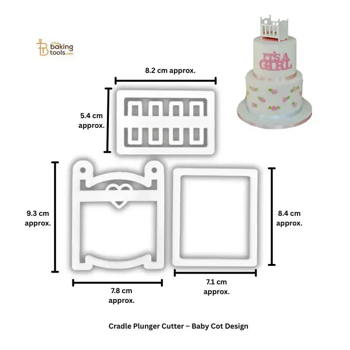 Cradle Plunger Cutter – Baby Cot Design - thebakingtools.com