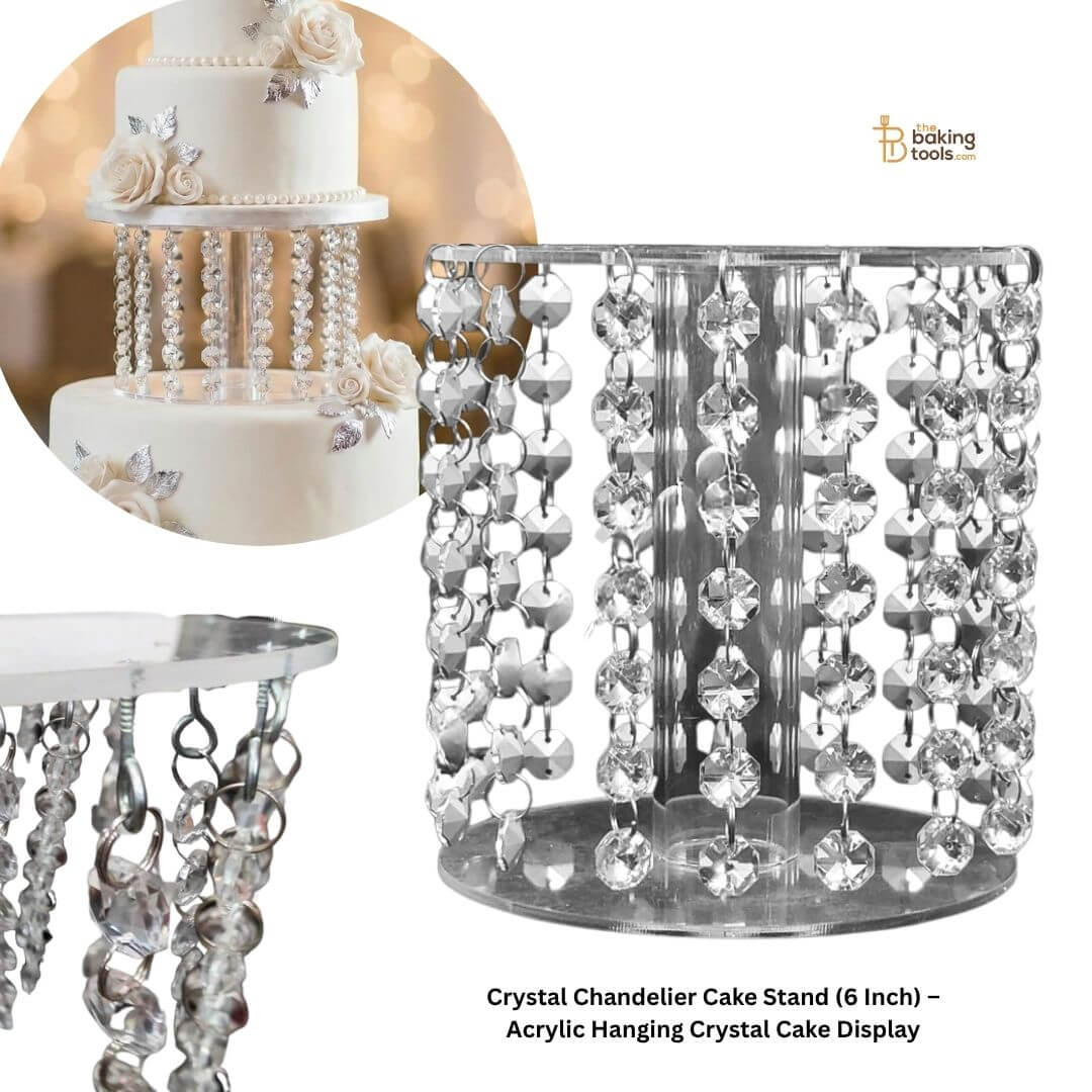 Crystal Chandelier Cake Stand (6 Inch) – Acrylic Hanging Crystal Cake Display