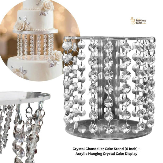 Crystal Chandelier Cake Stand (6 Inch) – Acrylic Hanging Crystal Cake Display