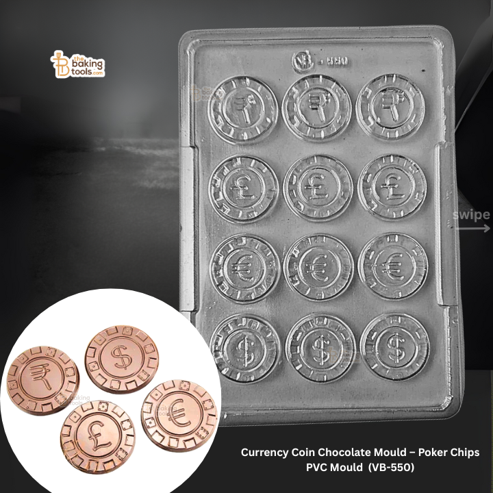 Currency Coin Chocolate Mould – Poker Chips PVC Mould  (VB-550)