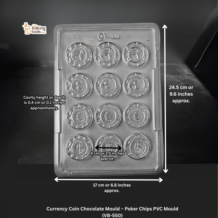 Currency Coin Chocolate Mould – Poker Chips PVC Mould  (VB-550)